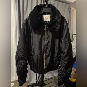 Ci Sono Women’s Black Faux Fur Collar Jacket